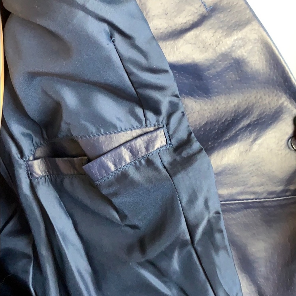Indigo Blue Leather Jacket by Colleen Lopez - Picture 6 of 6